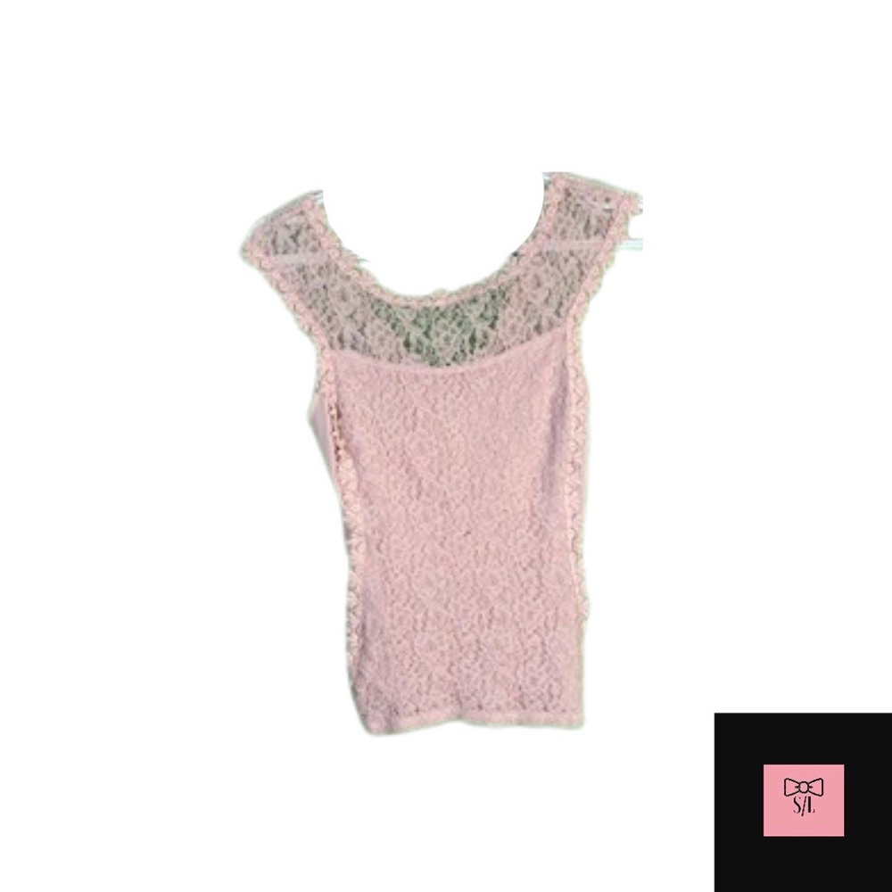 Express light pink lace top